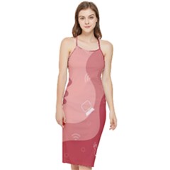 Online Woman Beauty Pink Bodycon Cross Back Summer Dress by Mariart