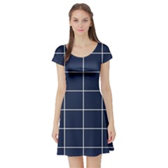 Blue Plaid Short Sleeve Skater Dress by goljakoff