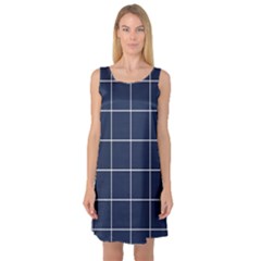 Blue Plaid Sleeveless Satin Nightdress by goljakoff