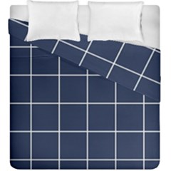 Blue Plaid Duvet Cover Double Side (king Size) by goljakoff