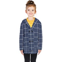 Blue Plaid Kids  Double Breasted Button Coat by goljakoff