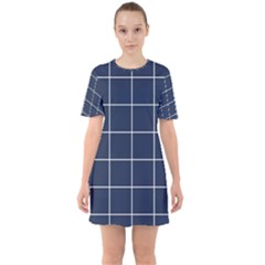 Blue Plaid Sixties Short Sleeve Mini Dress by goljakoff