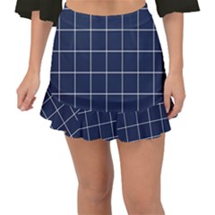 Blue Plaid Fishtail Mini Chiffon Skirt by goljakoff