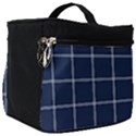 Blue Plaid Make Up Travel Bag (Big) View1