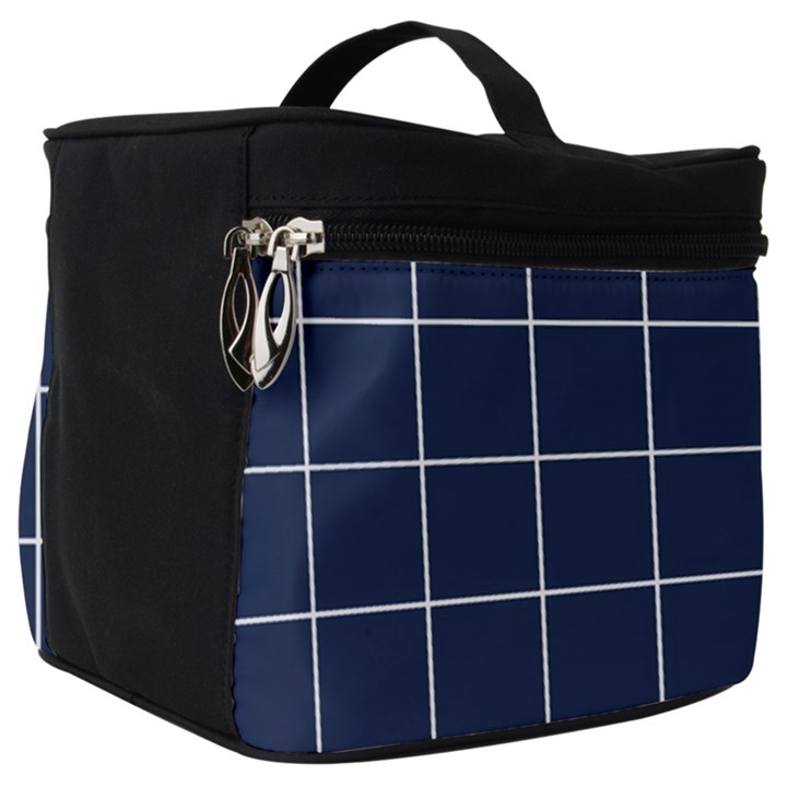 Blue Plaid Make Up Travel Bag (Big)