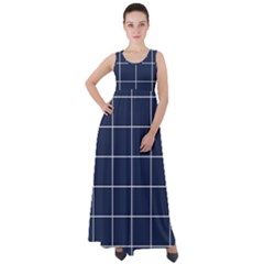 Blue Plaid Empire Waist Velour Maxi Dress by goljakoff