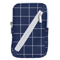 Blue Plaid Belt Pouch Bag (large) by goljakoff