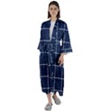 Blue Plaid Maxi Satin Kimono View1