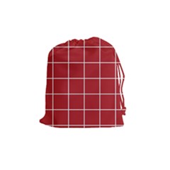 Red Plaid Drawstring Pouch (medium) by goljakoff