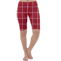 Red Plaid Cropped Leggings  by goljakoff