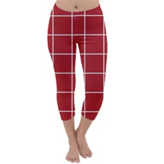 Red Plaid Capri Winter Leggings  by goljakoff