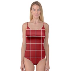 Red Plaid Camisole Leotard  by goljakoff