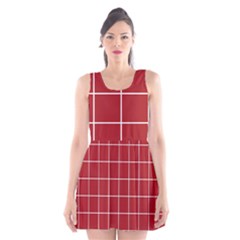 Red Plaid Scoop Neck Skater Dress by goljakoff