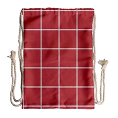 Red Plaid Drawstring Bag (large) by goljakoff