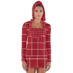 Red Plaid Long Sleeve Hooded T-shirt by goljakoff