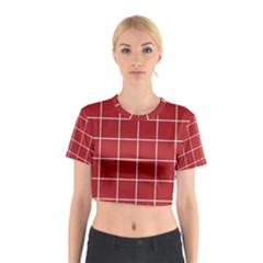 Red Plaid Cotton Crop Top by goljakoff