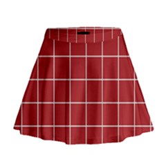 Red Plaid Mini Flare Skirt by goljakoff