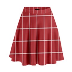 Red Plaid High Waist Skirt by goljakoff