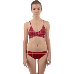 Red Plaid Wrap Around Bikini Set by goljakoff