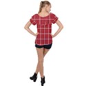 Red plaid Ruffle Collar Chiffon Blouse View2