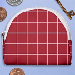 Red Plaid Horseshoe Style Canvas Pouch by goljakoff