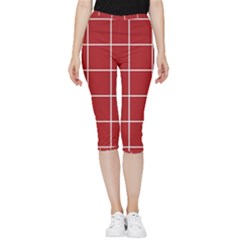 Red Plaid Inside Out Lightweight Velour Capri Leggings  by goljakoff