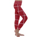 Red plaid Kids  Lightweight Velour Classic Yoga Leggings View3