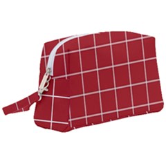 Red Plaid Wristlet Pouch Bag (large) by goljakoff