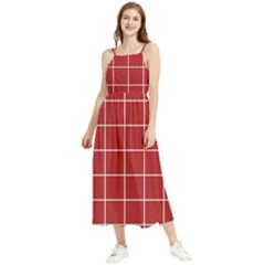 Red Plaid Boho Sleeveless Summer Dress by goljakoff