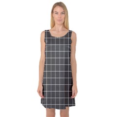 Gray Plaid Sleeveless Satin Nightdress by goljakoff