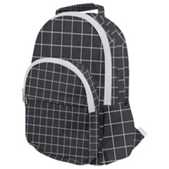 Gray Plaid Rounded Multi Pocket Backpack by goljakoff