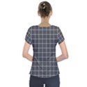 Gray plaid Short Sleeve Front Detail Top View2