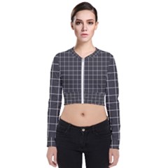 Gray Plaid Long Sleeve Zip Up Bomber Jacket by goljakoff