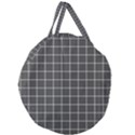 Gray plaid Giant Round Zipper Tote View1