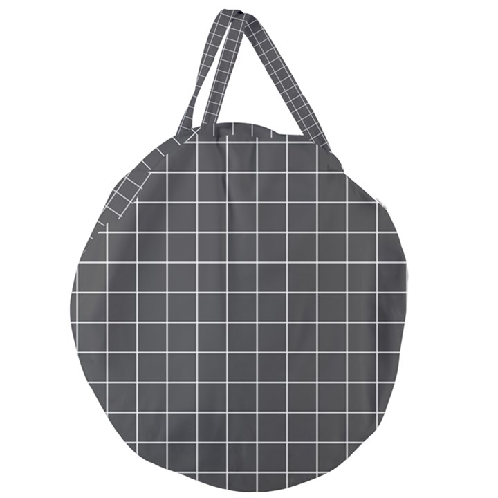 Gray plaid Giant Round Zipper Tote