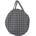 Gray plaid Giant Round Zipper Tote View2