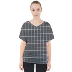 Gray Plaid V-neck Dolman Drape Top by goljakoff