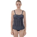 Gray plaid Twist Front Tankini Set View1