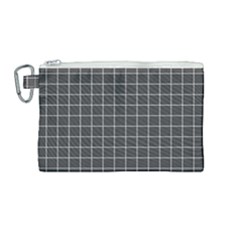 Gray Plaid Canvas Cosmetic Bag (medium) by goljakoff