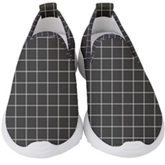 Gray Plaid Kids  Slip On Sneakers