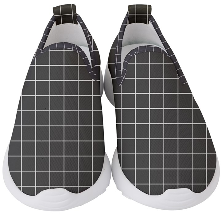 Gray plaid Kids  Slip On Sneakers