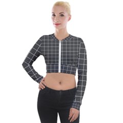 Gray Plaid Long Sleeve Cropped Velvet Jacket by goljakoff