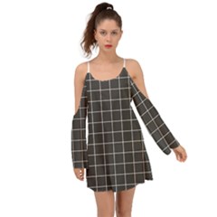 Gray Plaid Kimono Sleeves Boho Dress by goljakoff