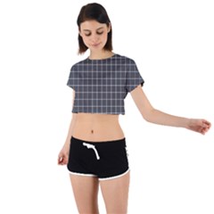 Gray Plaid Tie Back Short Sleeve Crop Tee by goljakoff