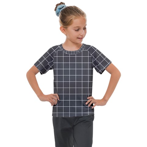 Gray Plaid Kids  Mesh Piece Tee by goljakoff