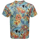 Butterfly and flowers Men s Cotton Tee View1