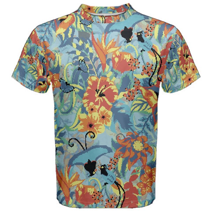 Butterfly and flowers Men s Cotton Tee