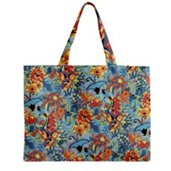 Butterfly And Flowers Zipper Mini Tote Bag by goljakoff