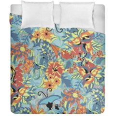 Butterfly And Flowers Duvet Cover Double Side (california King Size) by goljakoff