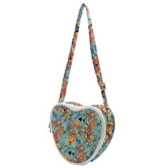 Butterfly And Flowers Heart Shoulder Bag by goljakoff